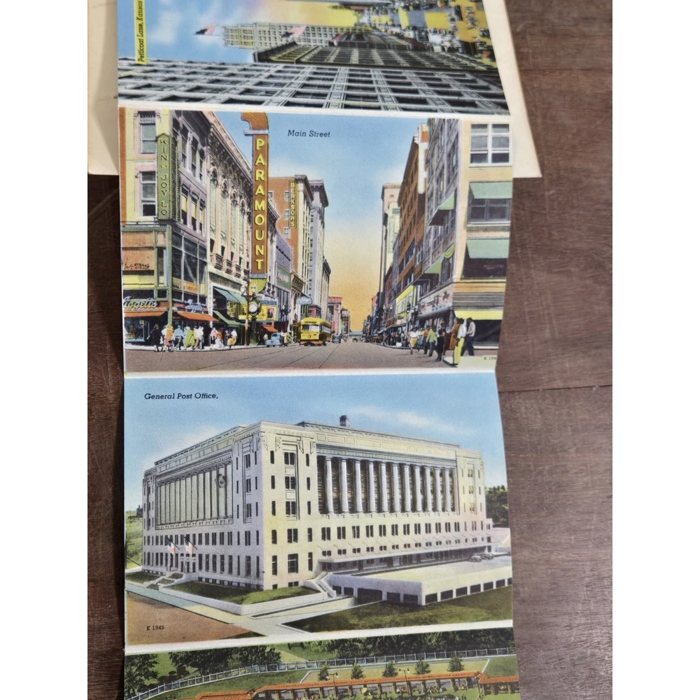 40s Vintage SOUVENIR FOLDER of GREATER KANSAS CITY Postcard Album, Attractions - Picture 4 of 14